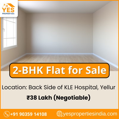 Spacious 2-BHK Flat for Sale | Near KLE Hospital, Yellur, Belagavi