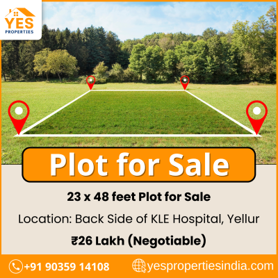 Prime Residential Plot for Sale | 23x48 ft | Near KLE Hospital, Yellur, Belgaum