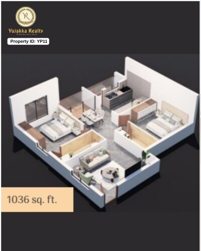 Spacious Premium 2 BHK – Floor 2 (1036 sq. ft.) | Modern Living in Belagavi-1