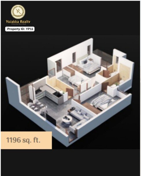 Luxury 3 BHK Family Home – Floor 3 (1196 sq. ft.) | Spacious Living in Belagavi-1